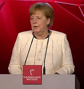 Angela Merkel during the opening ceremony of Hannover Messe 2018